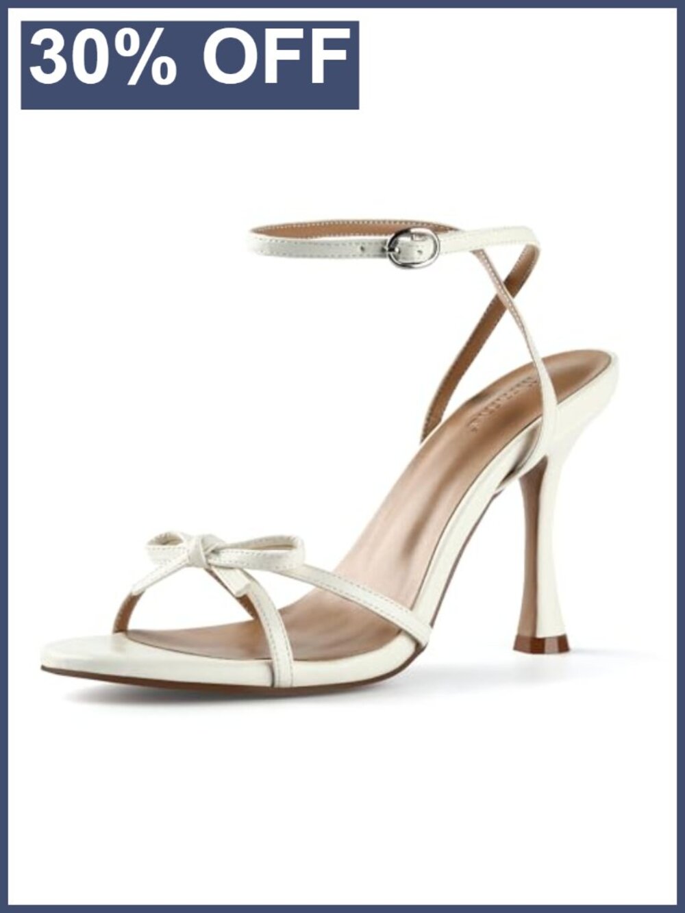 Faux Leather Bow Stiletto Heeled Sandals for Women - Dressy Party Heels